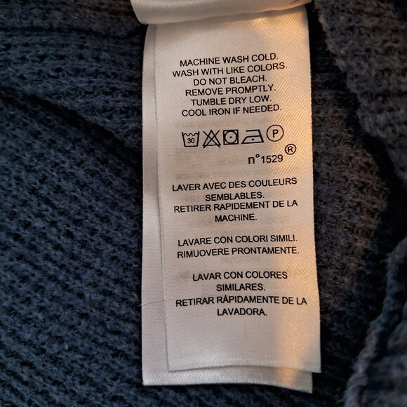 Lauren Ralph Lauren blue Unique Knit Turtleneck Cowl Neck Sweater Drawstring - Picture 11 of 12